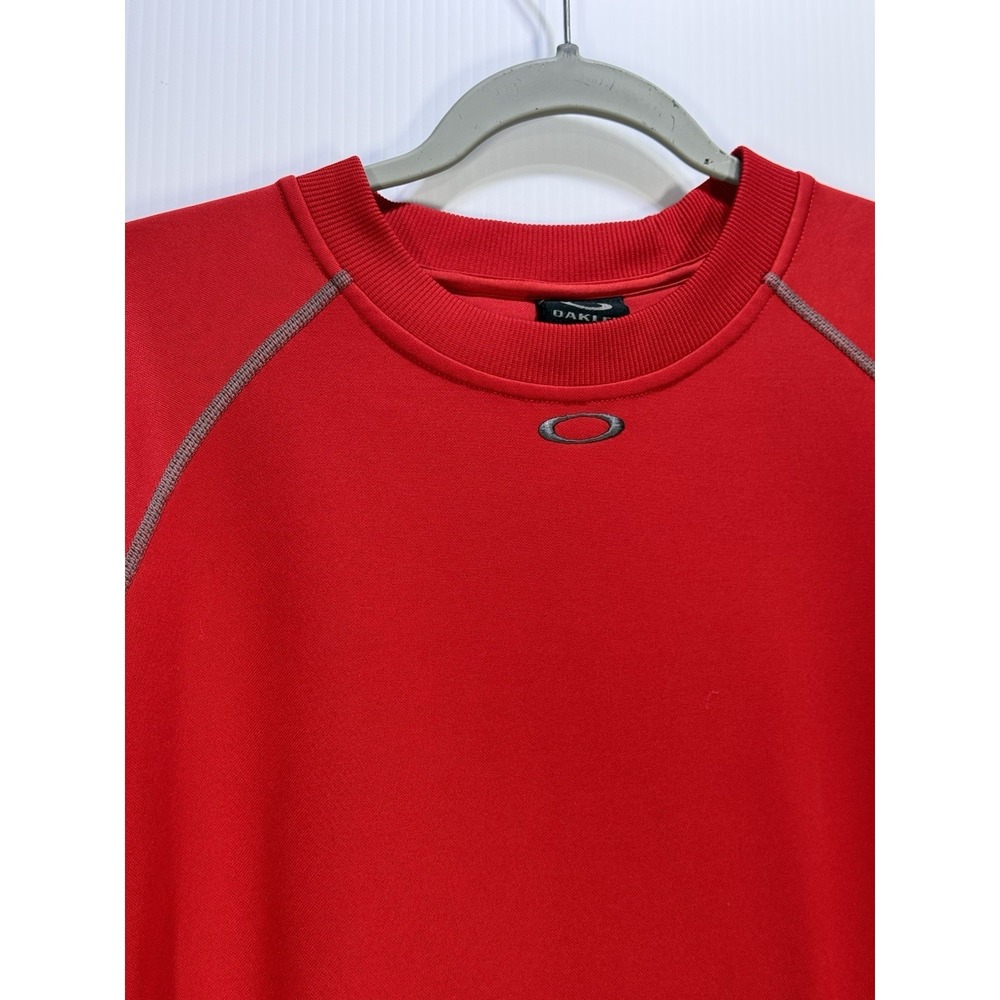 Men's Vintage 90's Y2K Oakley Software Center Logo Red Long Sleeve T-Shirt Sz L - Picture 2 of 10